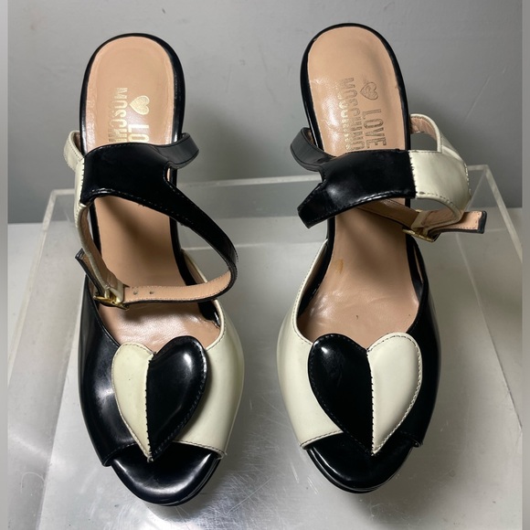 Love Moschino / shoes / Love moschino peep toe heart sz 36 - Picture 6 of 16
